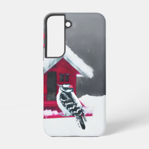 Downy Woodpecker Painting - Original Bird Art Samsung Galaxy Case