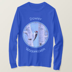 Downy Woodpecker Painting - Original Bird Art T-Shirt