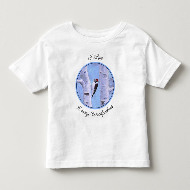 Downy Woodpecker Painting - Original Bird Art Toddler T-Shirt (Front)