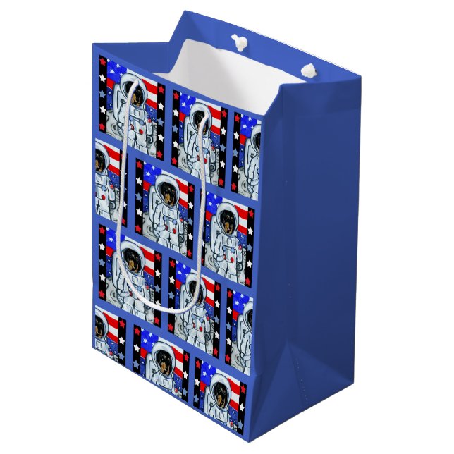 DOXIE ASTRONAUT  MEDIUM GIFT BAG (Front Angled)
