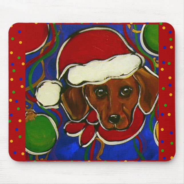 Doxie Christmas Mouse Pad (Front)