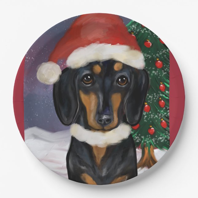 DOXIE CHRISTMAS   PAPER PLATE (Front)