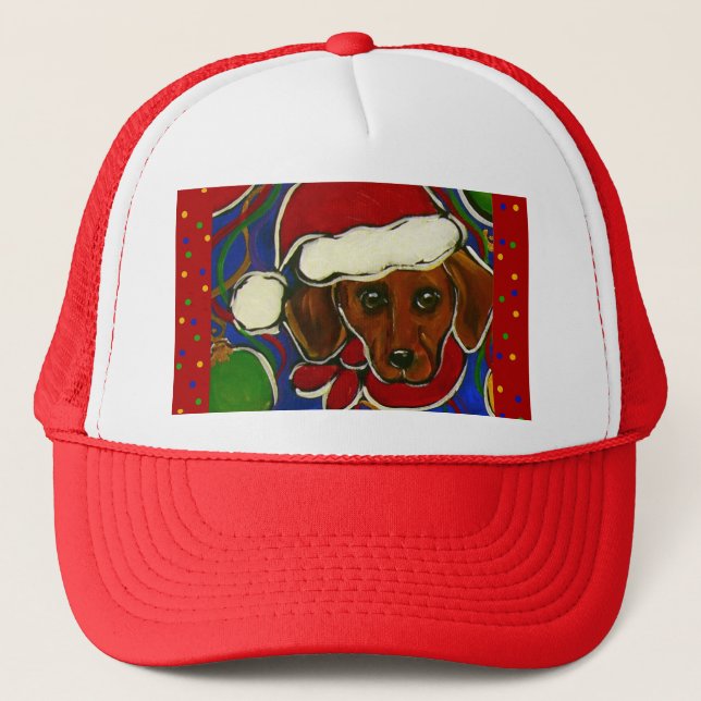 Doxie Christmas Trucker Hat (Front)