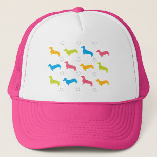 Doxie Colourful Hearts and Stars Trucker Hat