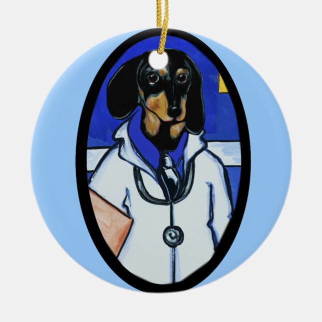 DOXIE DOCTOR  CERAMIC TREE DECORATION (Front)
