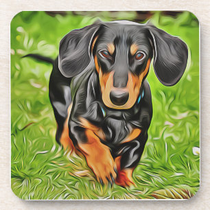 Doxie Dog Live Laugh With Dachshunds Birthday Post Coaster