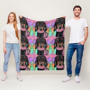 Doxie fleece blanket