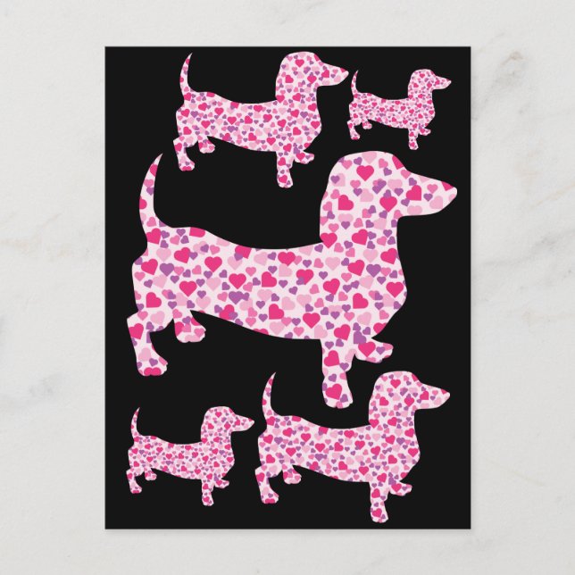 DOXIE-Hearts Postcard (Front)