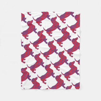 Doxie in Reniassance-Pattern Fleece Blanket