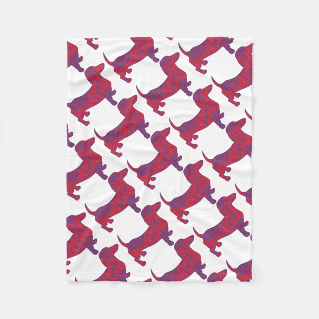 Doxie in Reniassance-Pattern Fleece Blanket (Front)