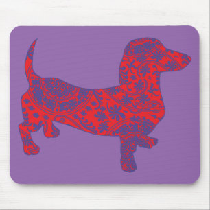 Doxie in Reniassance-Pattern Mouse Pad