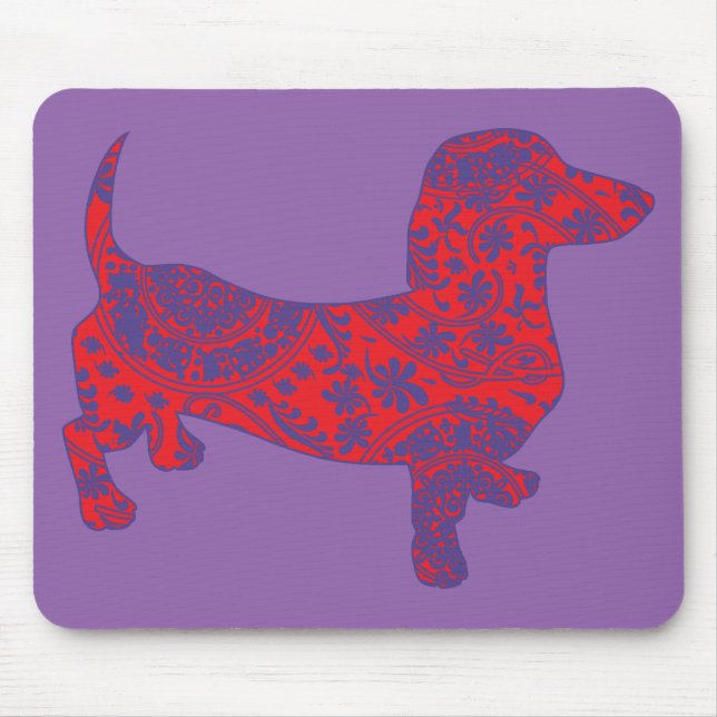 Doxie in Reniassance-Pattern Mouse Pad (Front)