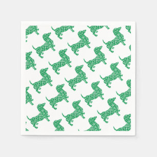 Doxie-in-Shamrocks Napkin