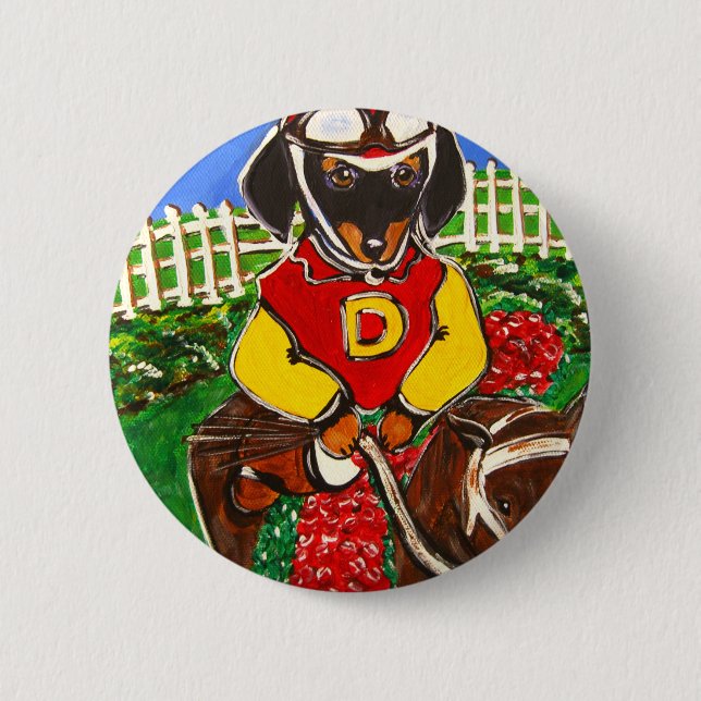 DOXIE JOCKEY 6 CM ROUND BADGE (Front)