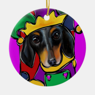 DOXIE MARDI GRAS CERAMIC TREE DECORATION