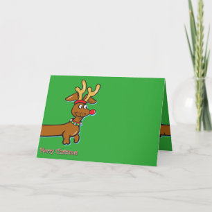 Doxie-Merry-Christmas-all-over-front Holiday Card