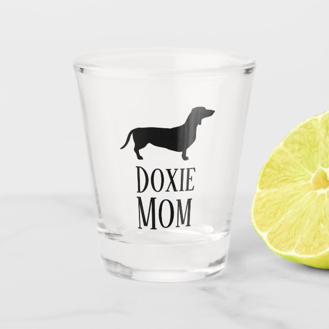 Doxie Mum Shot Glass (Front)