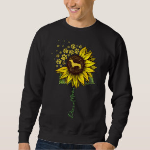 Doxie Mum Sunflower Dachshund Lover Gifts Dog Mum Sweatshirt
