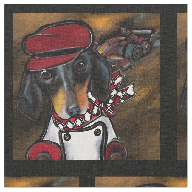Doxie Racer Fabric (Close Up)