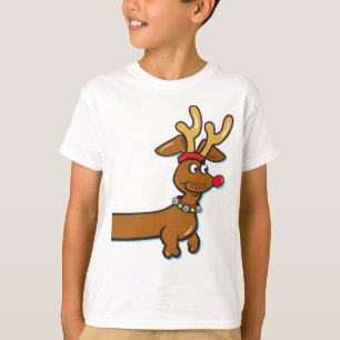 Doxie-reindeer-front-all-over T-Shirt