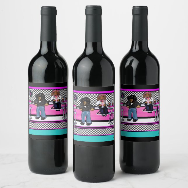 Doxie Rock and Roll Wine Label (Bottles)