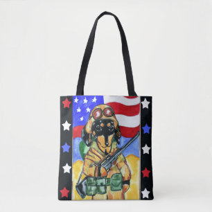 Doxie Soldier Tote Bag