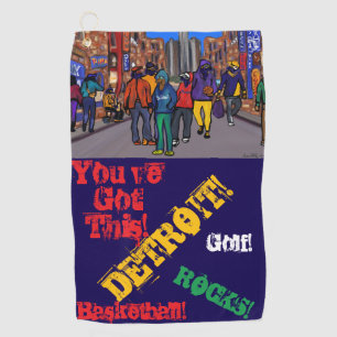 Doxie Town City - DETROIT Golf Towel