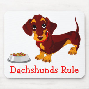 Doxin Puppy Cartoon Wiener Dog Lover Dachshund Mouse Pad
