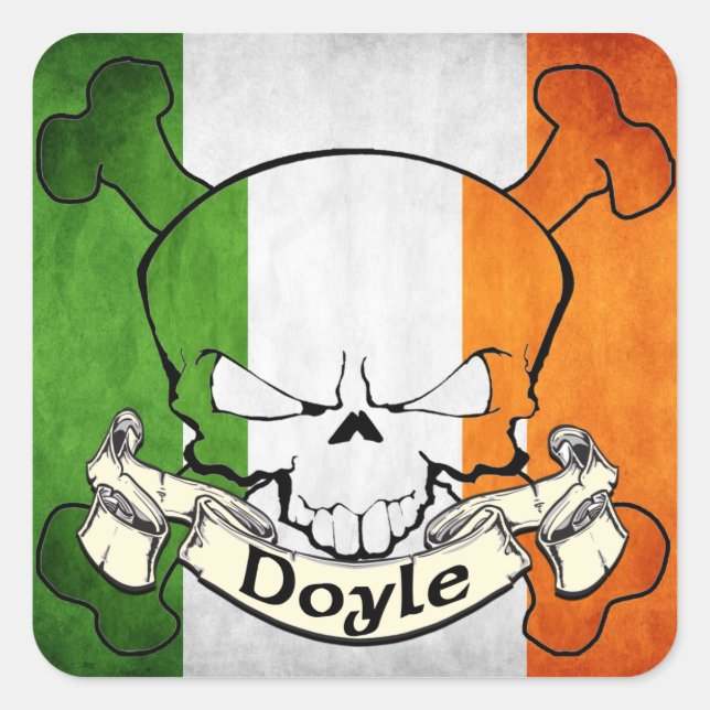 Doyle Irish Skull Square Sticker (Front)