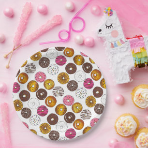 Dozen Doughnuts Doughnuts Breakfast Junk Food Food Paper Plate
