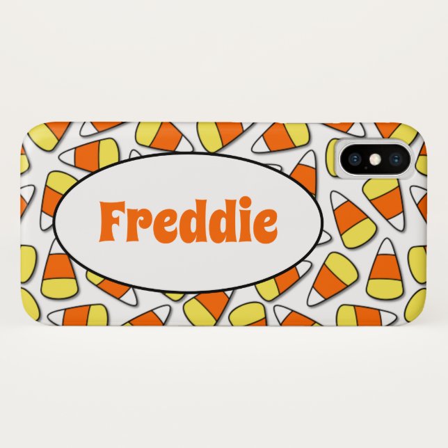 Dozens of Candy Corn and Person's Name Case-Mate iPhone Case (Back (Horizontal))