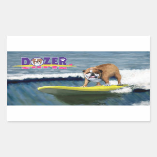 Dozer Surfs a winning wave! Rectangular Sticker
