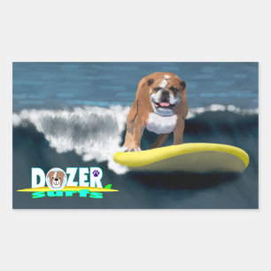 Dozer Surfs Rectangular Sticker
