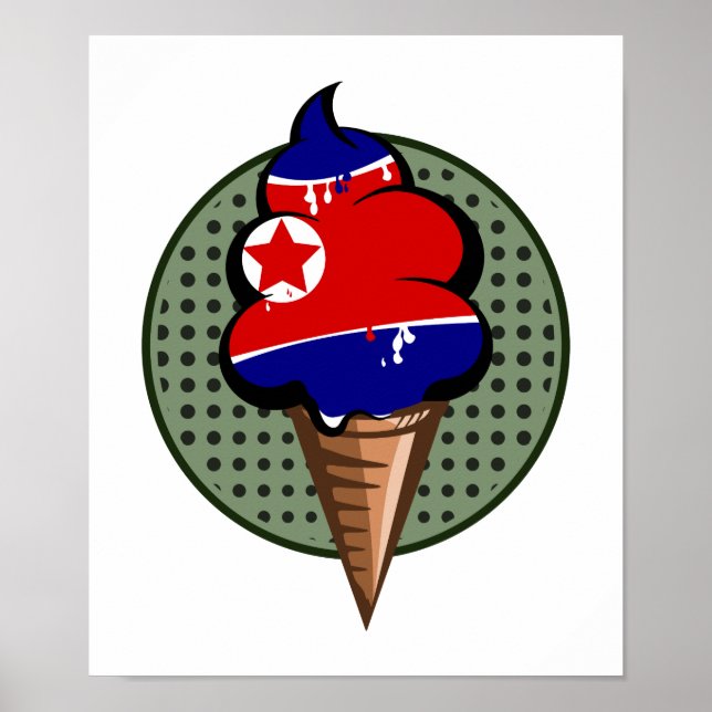 DPRK ice cream flag North Korea Poster (Front)