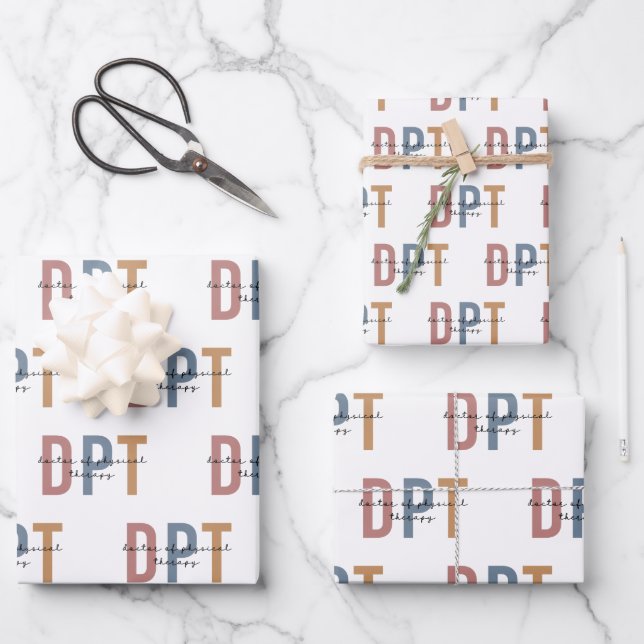 DPT Doctor of Physical Therapy Physical Therapist Wrapping Paper Sheet (Front)