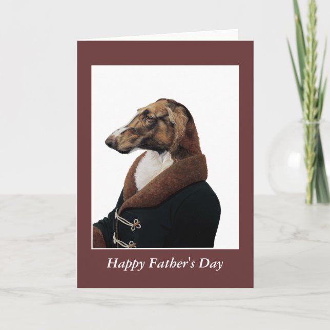 DR133 Borzoi (Russian Hound), Happy Father's Day Card (Front)