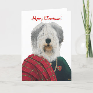 DR223 Old English Sheepdog Christmas card