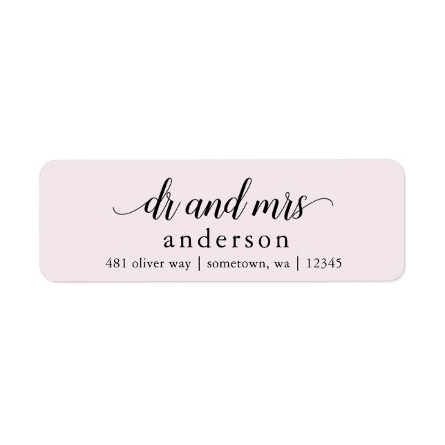 Dr. and Mrs Glyph Return Address Labels (Front)