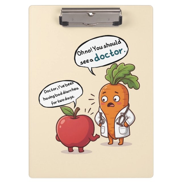 Dr. Carrot with His First Patient Funny Medical  Clipboard (Front)
