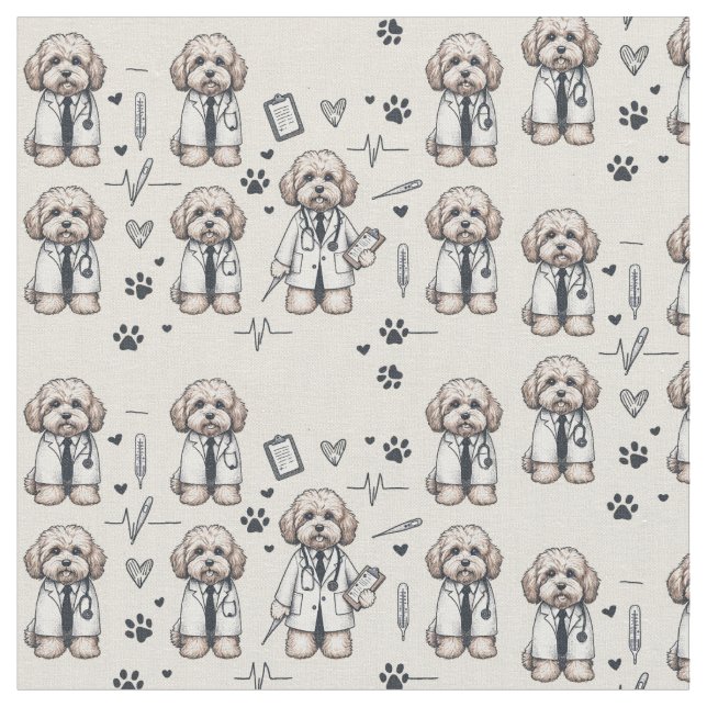 Dr Cavoodle Fabric (Close Up)
