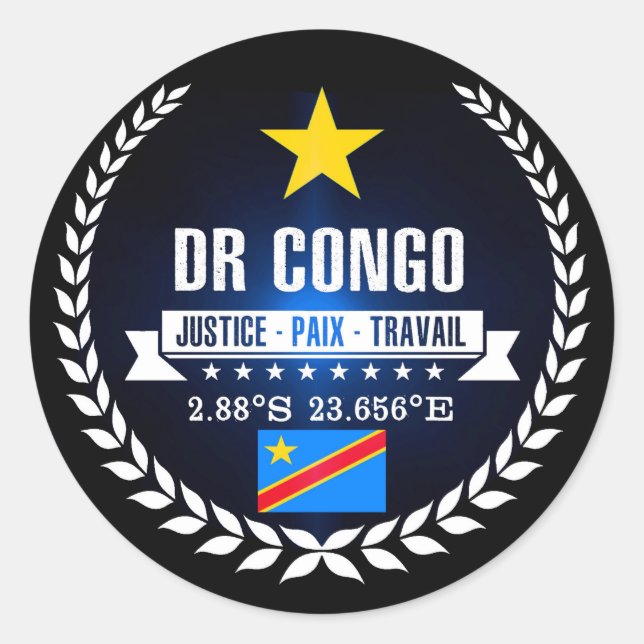 DR Congo Classic Round Sticker (Front)