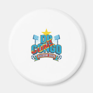 DR Congo Soccer 2026 Soccer Bold Country Typograph Magnet