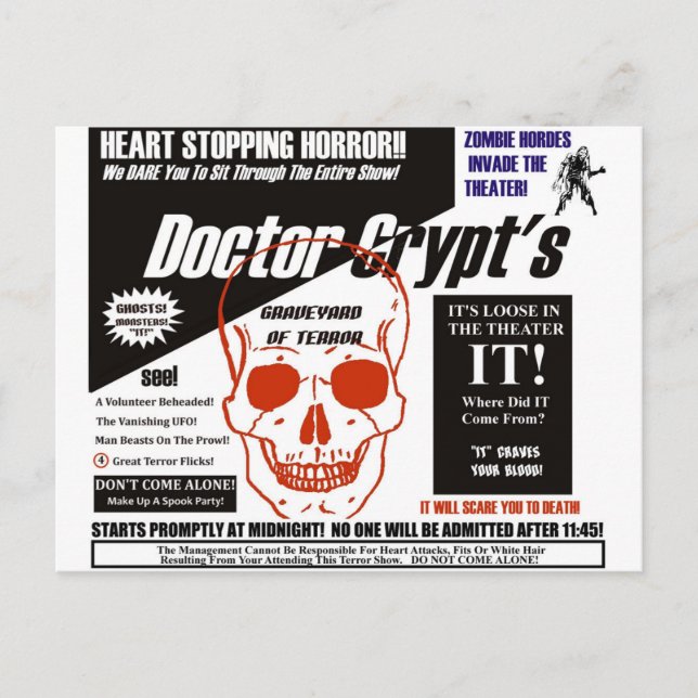 Dr. Crypt's Spook Show Postcard (Front)