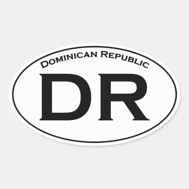 DR - Dominican Republic Oval Logo Oval Sticker (Front)