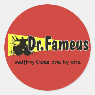 dr.fameus photoshoped plain, melting faces one ... classic round sticker