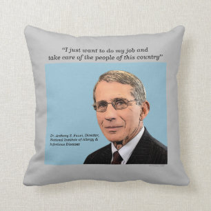 Dr. Fauci, 2-sided design, gray/pale blue, Cushion