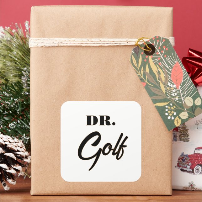 Dr. Golf Funny Design for Golf Lovers            Square Sticker (Holiday)