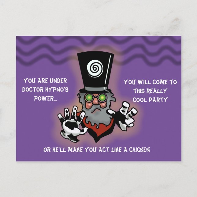 DR HYPNO PARTY INVITATION by Jetpackcorps Postcard (Front)
