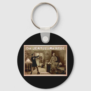 Dr. Jekyll and Mr. Hyde Vintage Illustration 1880s Key Ring