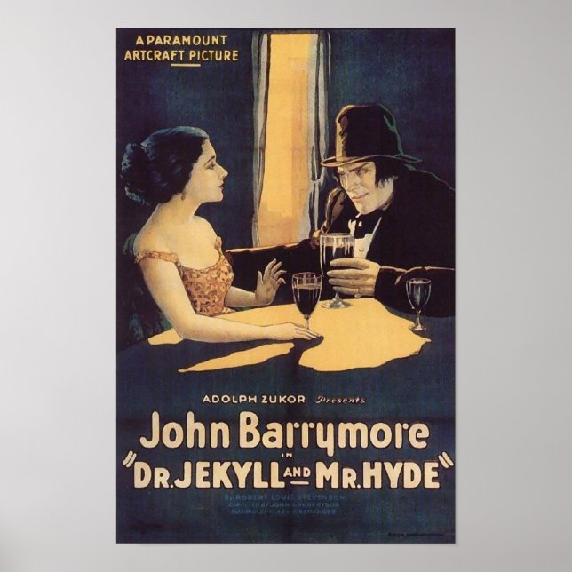 Dr. Jekyll and Mr. Hyde Vintage Movie Poster (Front)